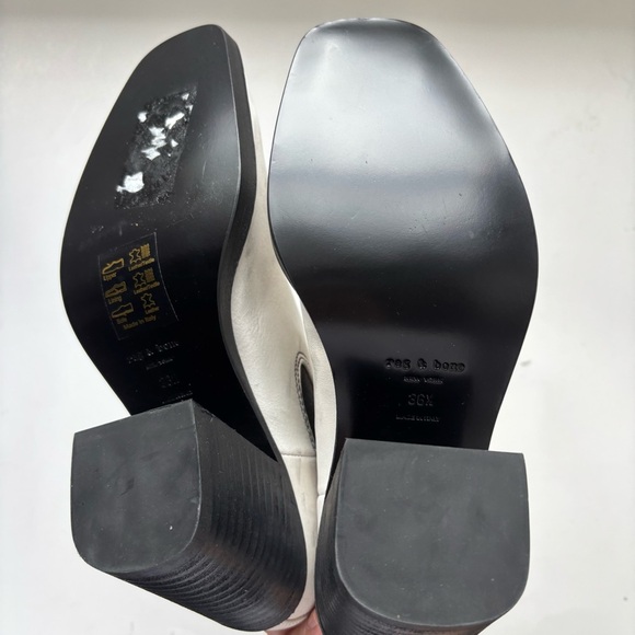 Rag & Bone Axis Leather‎ Boots In Antique White Sz 36.5/ US 6.5 $425 - Picture 7 of 8